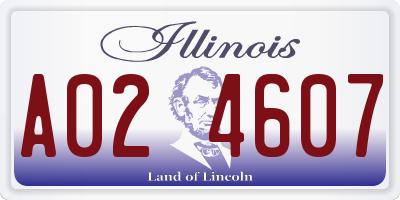 IL license plate A024607
