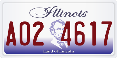 IL license plate A024617
