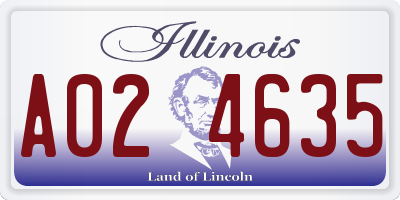 IL license plate A024635
