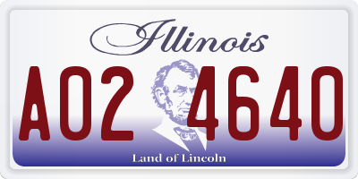 IL license plate A024640