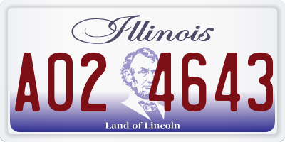 IL license plate A024643