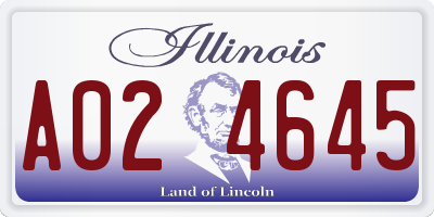 IL license plate A024645