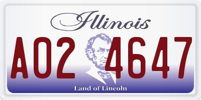 IL license plate A024647