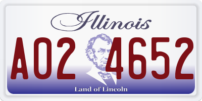 IL license plate A024652