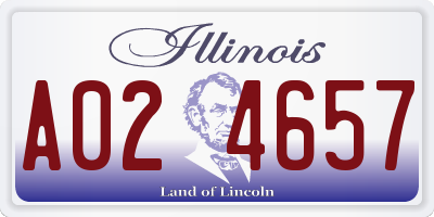 IL license plate A024657