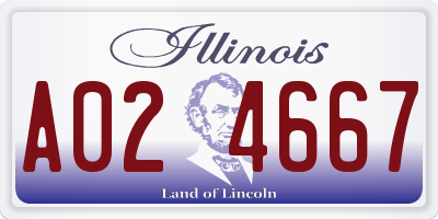 IL license plate A024667