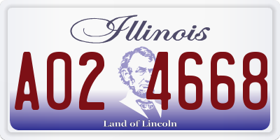 IL license plate A024668