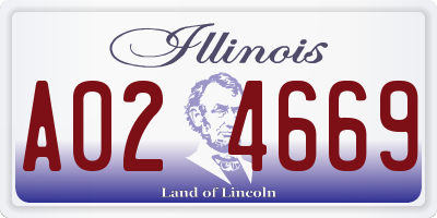 IL license plate A024669