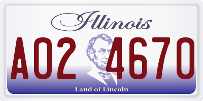 IL license plate A024670