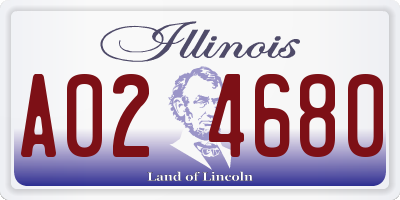 IL license plate A024680