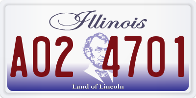 IL license plate A024701