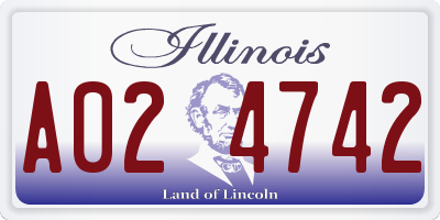 IL license plate A024742