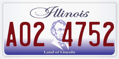 IL license plate A024752