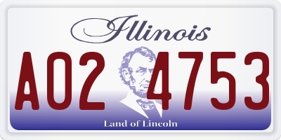 IL license plate A024753