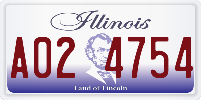 IL license plate A024754