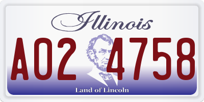 IL license plate A024758