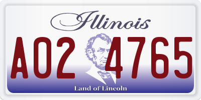 IL license plate A024765