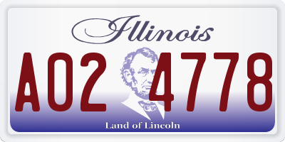 IL license plate A024778