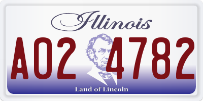 IL license plate A024782