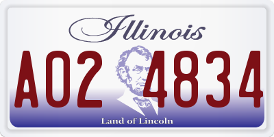 IL license plate A024834