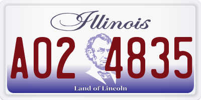 IL license plate A024835