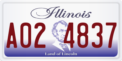 IL license plate A024837