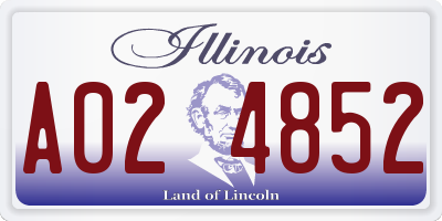 IL license plate A024852