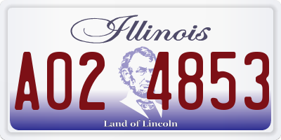 IL license plate A024853