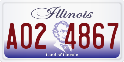IL license plate A024867