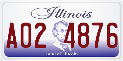 IL license plate A024876