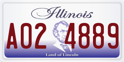 IL license plate A024889