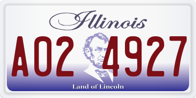 IL license plate A024927