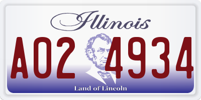 IL license plate A024934