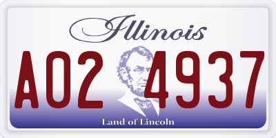 IL license plate A024937