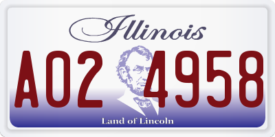 IL license plate A024958