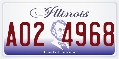 IL license plate A024968