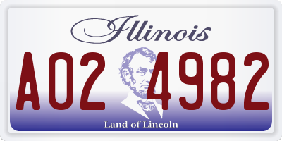 IL license plate A024982