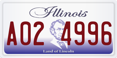 IL license plate A024996