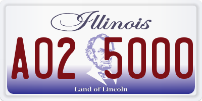 IL license plate A025000