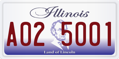 IL license plate A025001