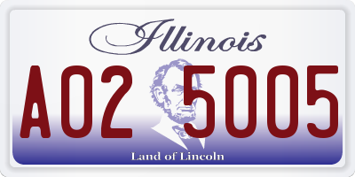IL license plate A025005