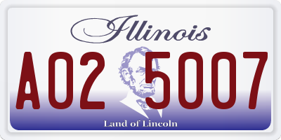 IL license plate A025007