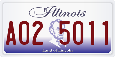 IL license plate A025011