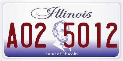 IL license plate A025012