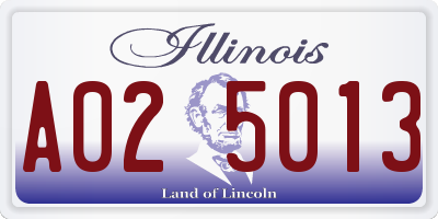 IL license plate A025013