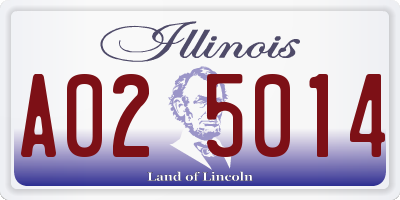IL license plate A025014