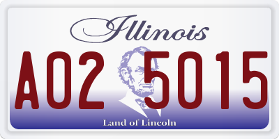IL license plate A025015