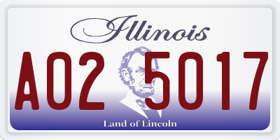 IL license plate A025017