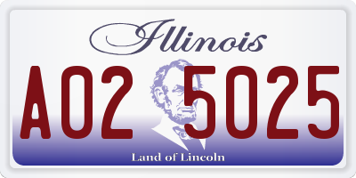 IL license plate A025025