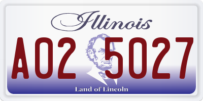 IL license plate A025027